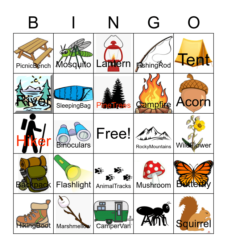 CAMPING BINGO Card