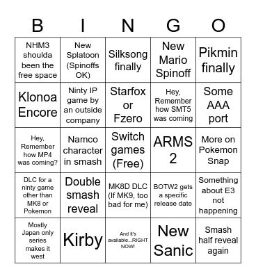 July direct bingo Card