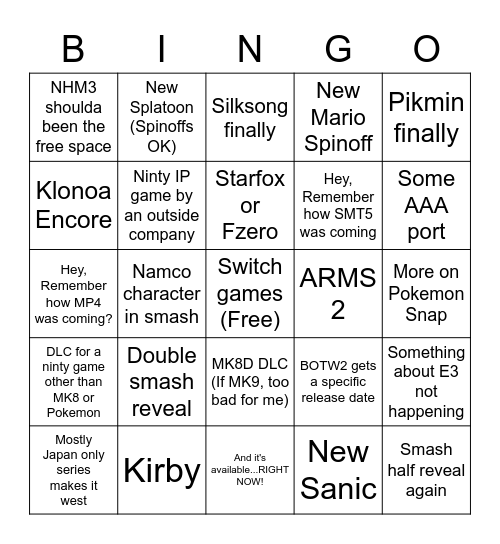 July direct bingo Card