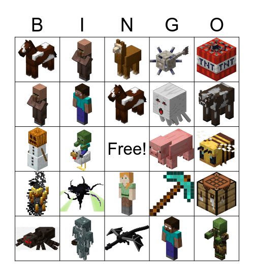 Minecraft Bingo Card