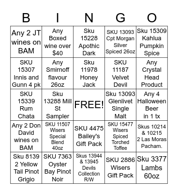 Topsail Road Bingo Card