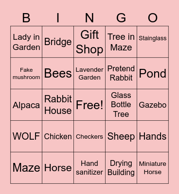 LAVENDER FARM Bingo Card