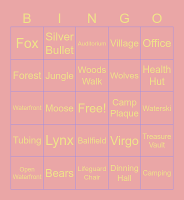 Camp Massawippi Bingo Card