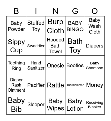BABY BINGO Card