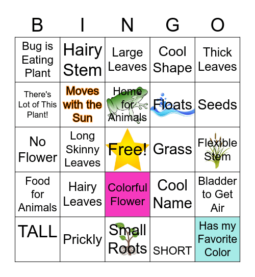 Wetland Plant Adaptation Bingo Card