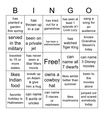 SKEEM FAMILY BINGO Card