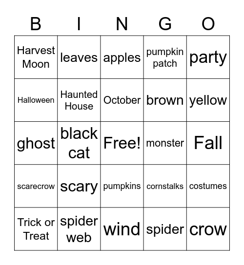 Halloween BINGO! Bingo Card