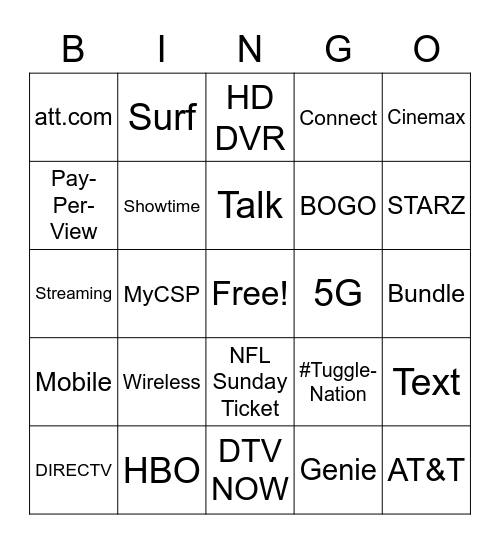 More For Your Thing Bingo Card