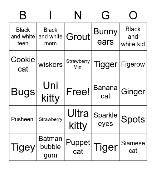 Kitty bingo Card