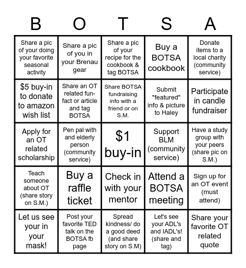 BOTSA BINGO Card