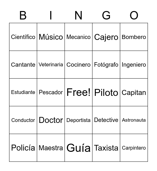 Los Trabajos Bingo Card