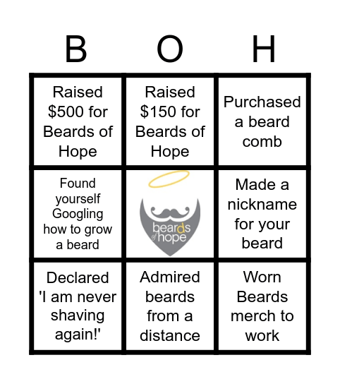 Beards Bingo Card