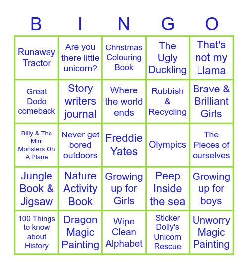 Tink's Bingo Card