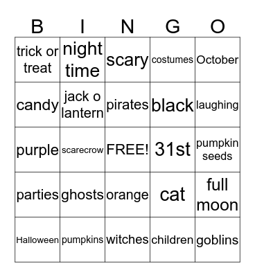 HALLOWEEN Bingo Card