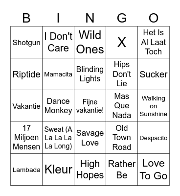 Zomer Bingo 2020 Bingo Card