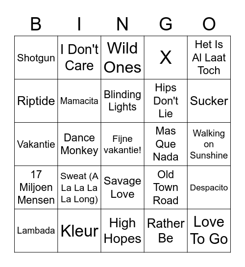 Zomer Bingo 2020 Bingo Card