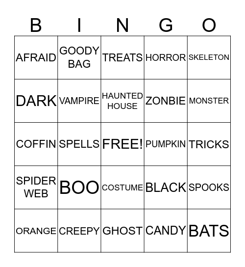HALLOWEEN BINGO Card