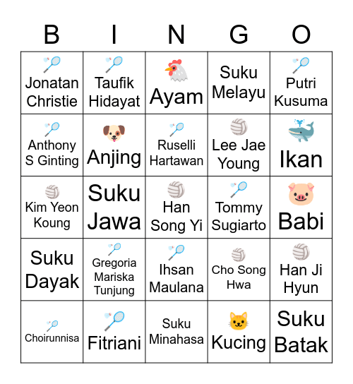 Xu ❀ Bingo Card