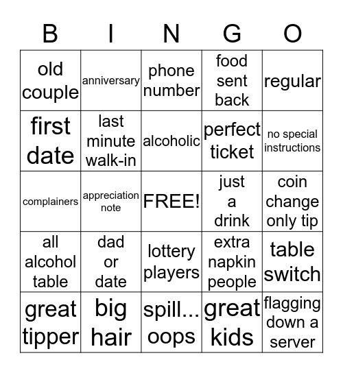 SERVER BINGO Card