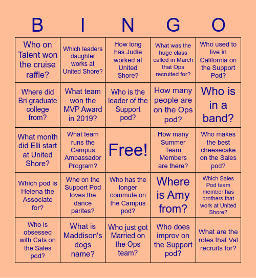 Week 4 Bingo Sheet Bingo Card