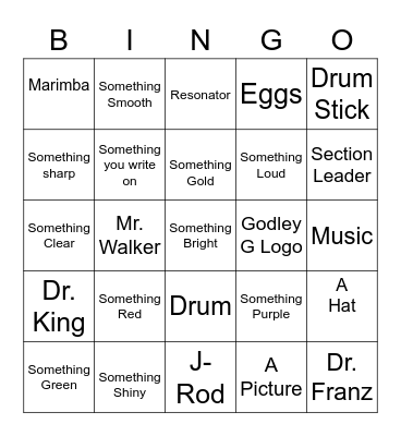 Scavenger Hunt Bingo Card