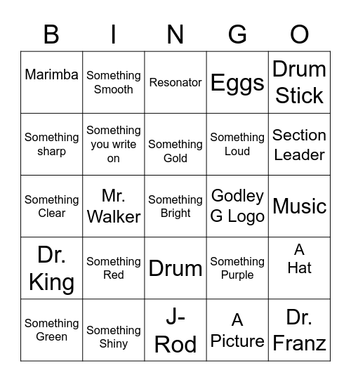 Scavenger Hunt Bingo Card