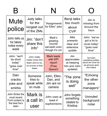 Regional Touchpoint Bingo Card