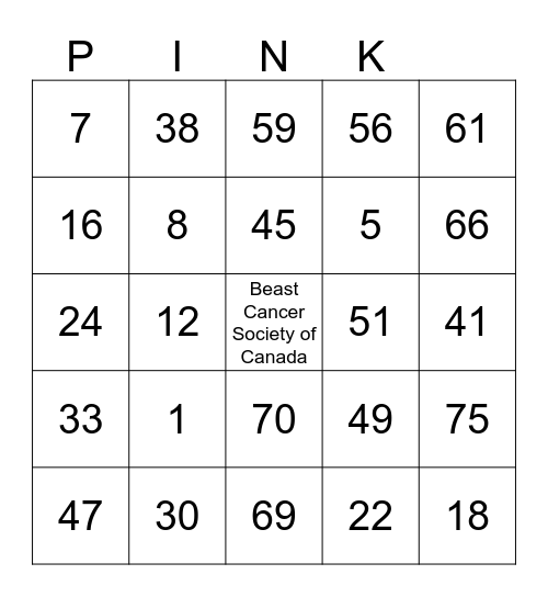 Dress for the Cause-Pink Party! Bingo Card