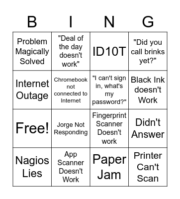 BKR BINGO Card