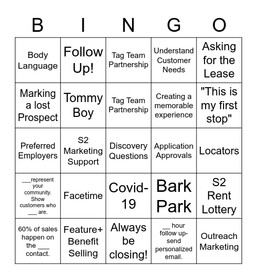 Camp S2- Bingo (Part 2) Bingo Card