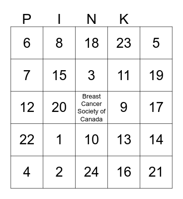 Dress for the Cause-Pink Party! Bingo Card