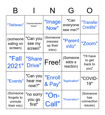 Friday, July 31st Bingo Card