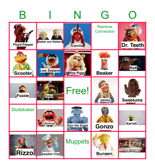 Muppet Bingo Card