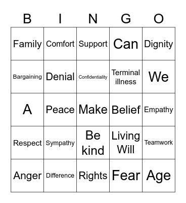 PCT BINGO 1 Bingo Card