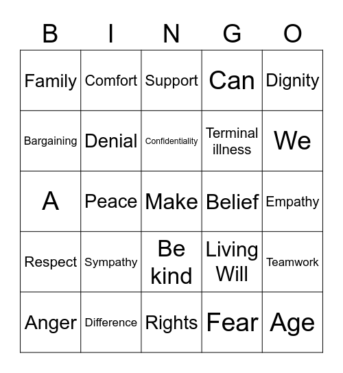 PCT BINGO 1 Bingo Card