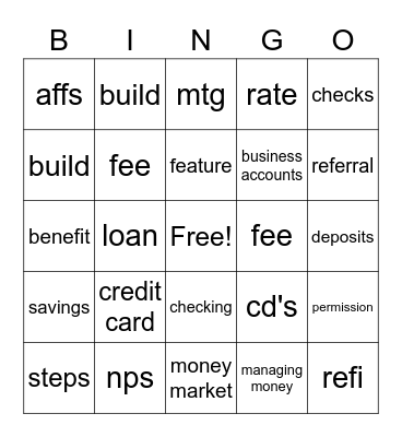 shake bingo Card