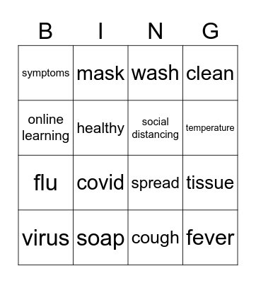 Coronavirus Bingo Card