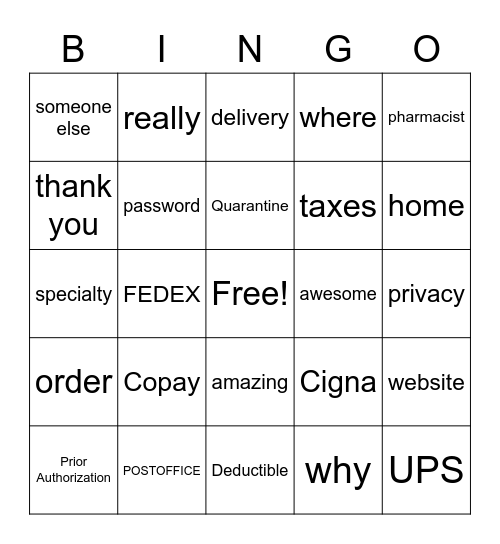 SMG WAH Bingo Card