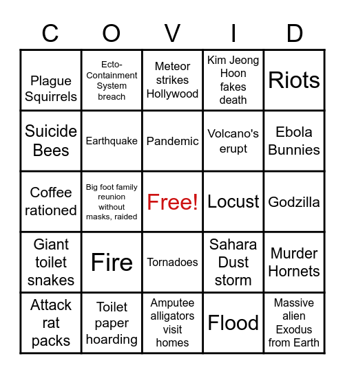 2020 BINGO Card