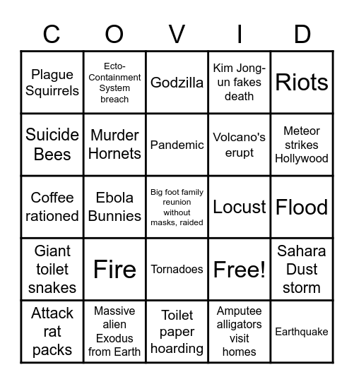 2020 BINGO Card