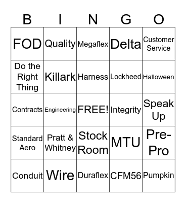 CIA&D Employee Bingo Card