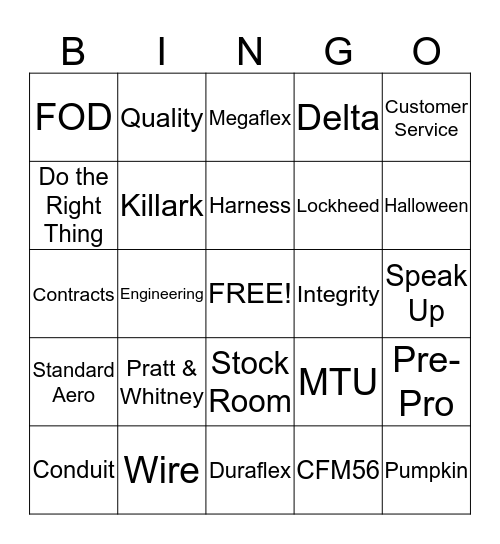 CIA&D Employee Bingo Card