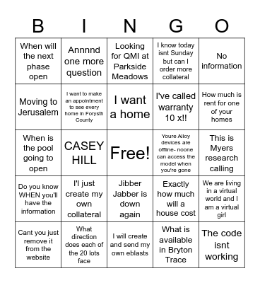 ISC/MARKETING FUN Bingo Card