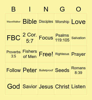 BOLT! Bingo Card