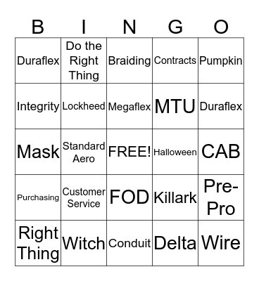 CIA&D Employee Bingo Card