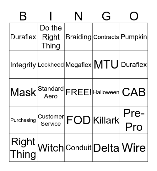CIA&D Employee Bingo Card