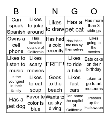Autograph Bingo Card