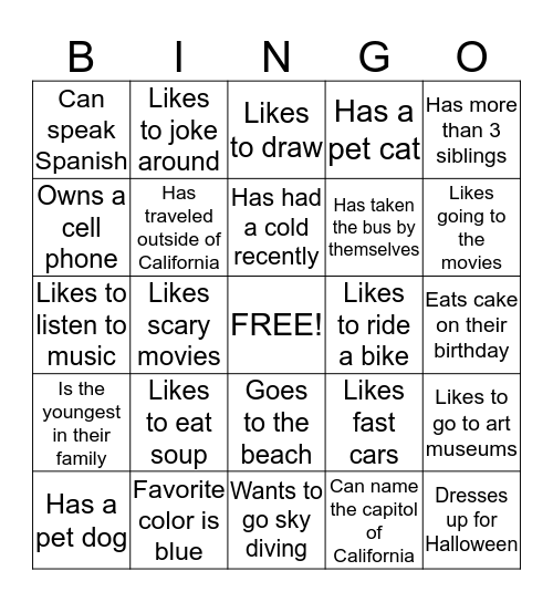 Autograph Bingo Card