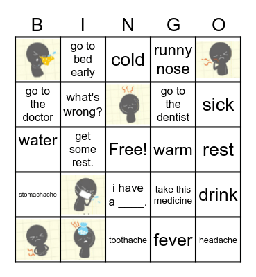 I Have A Cold Bingo Card