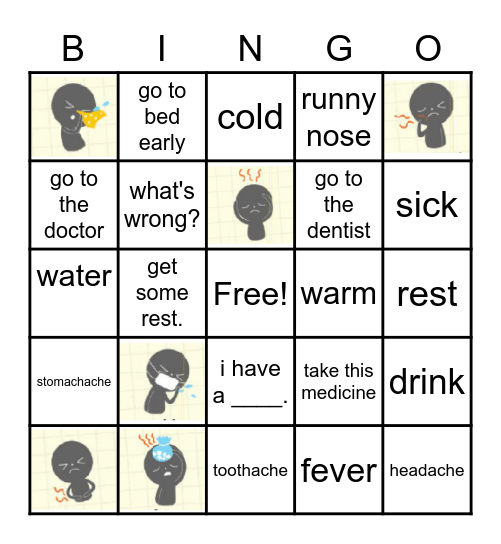 I Have A Cold Bingo Card